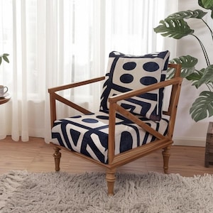 Fireside chair, Armchair with cushion, Trippy chair, Handmade furniture, Rocking chair, Entry chair, Minimalist sofa, SOFA 874 Natural