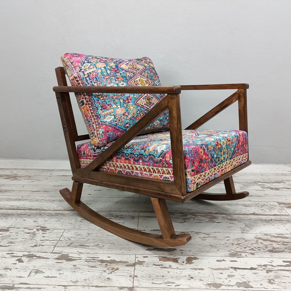 Rocking chair, Wood work chair, Sitting chair, Living room chair, Nursery rocking, Reading corner, Patio furniture, Outdoor chair, RC 40