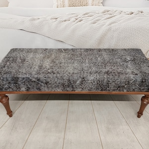 Vintage Teppichbank, Sitzbank mit Kissen, Boho Bank, Sitzbank mit Kissen, osmanische Sitzbank, Deckenbank, Esstischbank, BENCH 1120