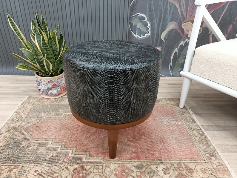 Leather stool, Ottoman for chair, Small stool, Durable furniture, Dressing table stool, Lobby stool, Shower stool, Foot rest stool, FS KM-23