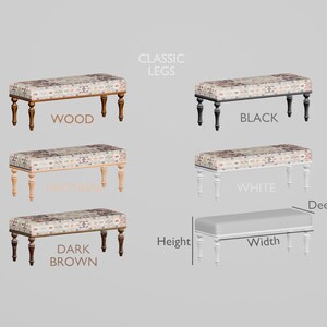 bedroom ottoman bench, wood bench, boho chair, dining table bench, ottoman bench seat, turkish rug bench, long ottoman bench, BENCH 160