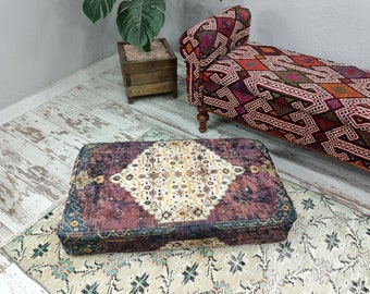 floor sofa seating, bohemian cushion, meditation cushion, floor couch cover, sitting pillow, handmade pouf, retro cushion, PP 870