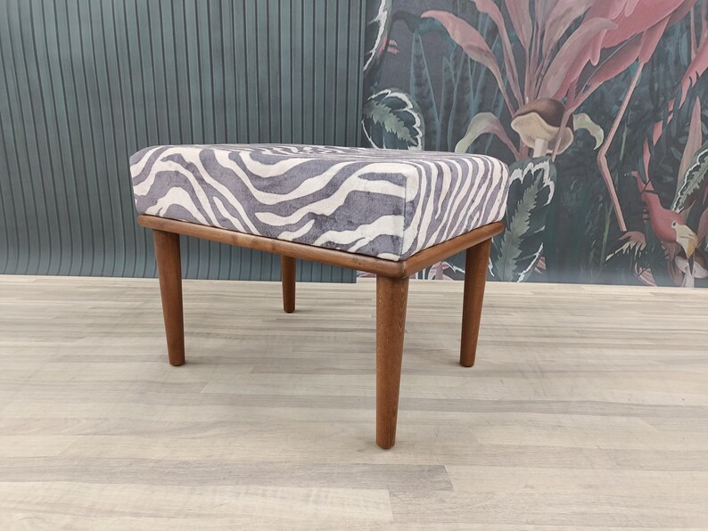 Hallway shoe bench, Zebra ottoman bench, Wood work bench, Cool saloon seat, Artistic furniture, Make up chair, Unique piano stool, BENCH ZEO