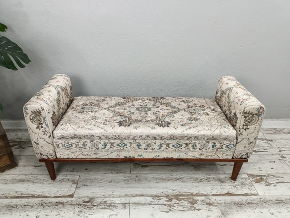 Upholstered Bench Bohemian Bench Armed Storage Bench Piano