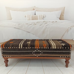 storage ottoman bench, handmade bench, upholstered ottoman, decorative bench, shoe storage bench, entry bench, 18x18x48&#39;&#39; , ST- 97