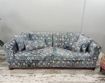 Divano blu, Divano letto, Divano imbottito, Divano lounge, Divano da soggiorno, Chaise longue, Divano futon, Divano moderno, Divano boho, DIVANO 13