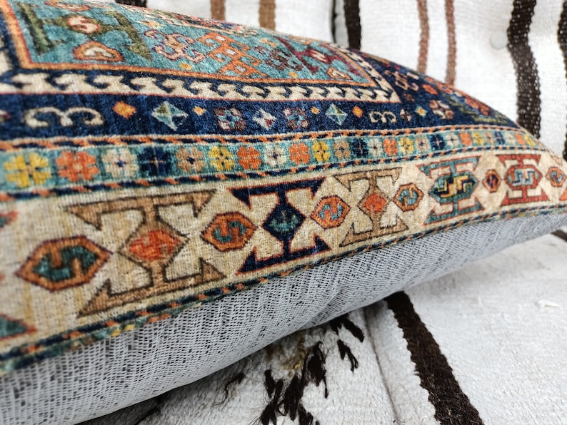 boho pillow, bench cushion, mini pillow cover, rug cushion, throw pillow, euro sham, lumbar pillow, 12x24 pillow, couch pillow, PT 160 image 10