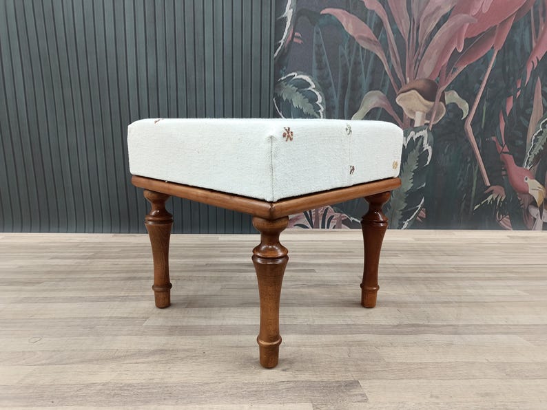 Handmade Furniture, Dressing Table Bench, Footstool Bench, Coffee Stool, Porch Chair, Kilim Rug Bench, Floor Chair, Boho Bench, VT 994 18x18