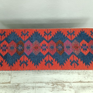 Upholstered Bench, Handmade Furniture, Footstool Bench, Kilim Rug Bench, Ottoman Bench, Aztec Bench, Farmhouse Decor,Footstool , BENCH 253