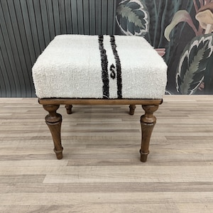 Ottoman for rocker, Bed step stool, Vanity table stool, Short stool, Kilim rug bench, Multipurpose stool, Footstool bench, VT 106 18x18