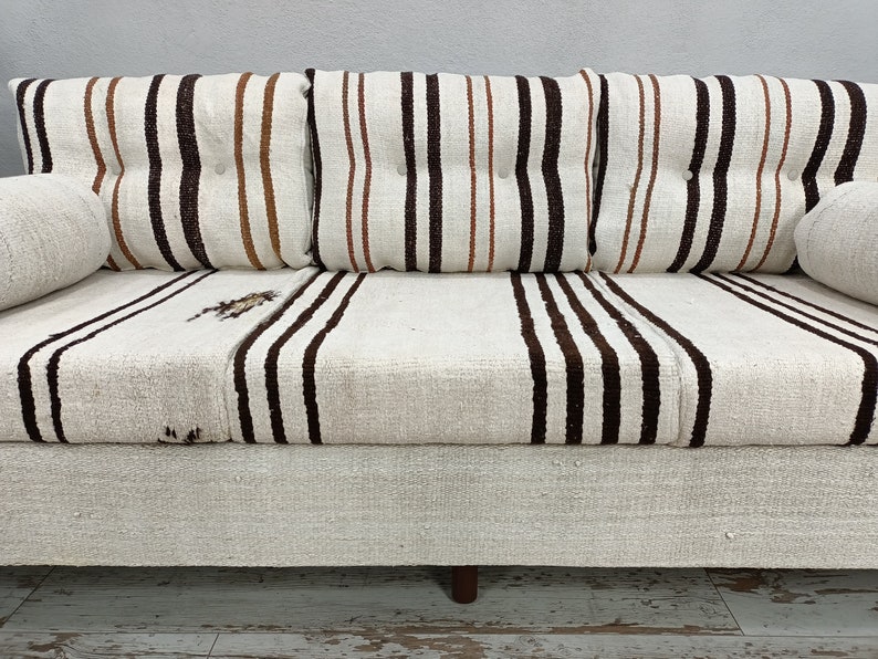 Vintage Loveseat Kilim Sofa Sectional 3 Seater Upholstered Etsy