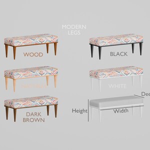 Upholstered Ottoman, Wooden Coffee Table, Modern Dining Bench, Footstool Bench, Bench With Cushion, Corner Bench, Boho Table, BENCH 884
