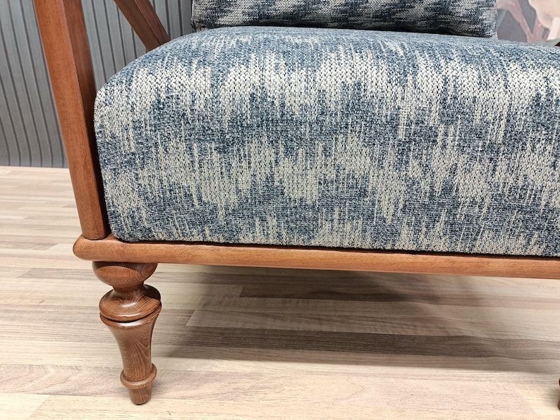 Lesestuhl, Handgefertigter Sessel, Sitzstuhl, Holzarbeitsmöbel, Boho-Sessel, Polstersofa, Tv-Stuhl, Vatertagsgeschenk, SOFA KM-05 Bild 15