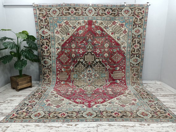 Oversize rug, Oushak rug, Bohemian rug, Vintage rug, Handmade rug, Antique rug, Anatolian carpet, Authentic rug, 9.2 x 11.6 feet, VT 1883