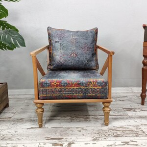 Desk chair, Retro armchair, Accent chair, Kitchen chair, Relaxing chair, Handmade armchair, Gray sofa, Farmhouse chair, SOFA 107 Natural