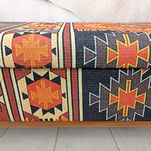 Storage Loveseat, Armed Ottoman Bench, Living Room Bench, Orange Sofa Couch, Aztec Bench, Upholstered Bench, Bed Benches, ST 18x51 00