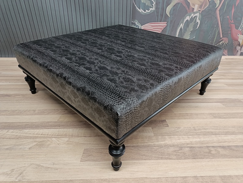 Leather coffee table, Cockatail table, Center table, Ottoman table, Retro tea table, Nesting table, Accent table, Short table, 36x36 KM-23
