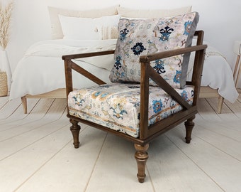 Lounge Sessel, Akzentstuhl, Lesestuhl, Stuhl mit Armlehne, Esszimmerstuhl, Küchenstuhl, handgemachter Stuhl, Boho Stuhl, Sofasessel, SOFA1016