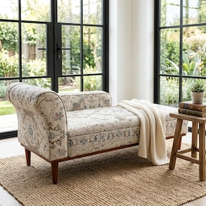 Chaise longue contenitore, poltrona relax, panca per divano, divano da meditazione, divano da soggiorno, panca con braccioli, sedia da toeletta, mobili artigianali, SOFA 64