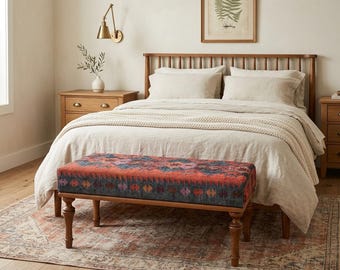 Bench for entry, Piano bench, Dressing table bench, Farmhouse bench, Kilim bench, Pub bench, Shoe bench, Bedroom bench, Long seat, BENCH1063