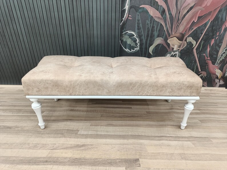 Button tufted bench, End of bed bench, Ottoman bench, Chesterfield bench, Coffee table bench, Piano bench, Purse bench, KM-2 Chester