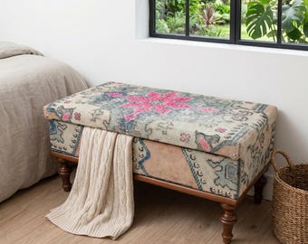 Storage Chest Footstool Bench | Turkish Rug End Coffee Table