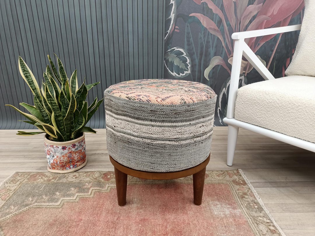 Vanity Table Stool, Hipster Stool, Pouf Stool, Bohemian Stool, Kilim ...