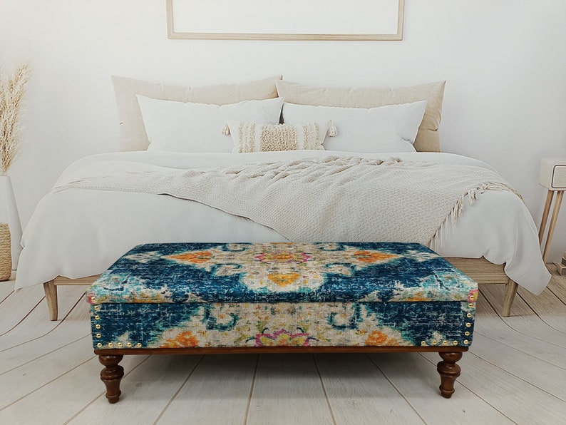 Ottoman Bench, Storage Bench, Bedroom Bench, Storage Side Table, Altar Table, Handmade Furniture, Boho Stool, Piano Bench, ST- 164
