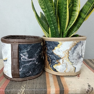 plant pot box, plant holder basket, planter bag, basket plant pot, yarn organizer, marble design, basket storage, bedroom organizer, PTB 871