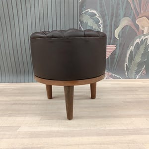 Pouf ottoman, Chesterfield stool, Leather stool, Barrel stool, Pub stool, Foot rest stool, Upholstered bench, Cocktail stool, FS KM-25 image 3