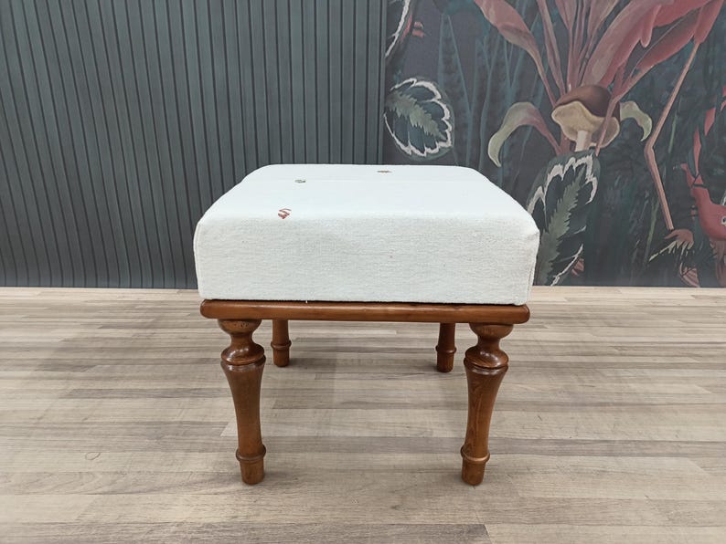 Handmade Furniture, Dressing Table Bench, Footstool Bench, Coffee Stool, Porch Chair, Kilim Rug Bench, Floor Chair, Boho Bench, VT 994 18x18