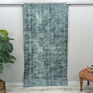 floral rug, overdyed rug, accent rug, turkish rug, area rug, livingroom rug, salon rug, vintage rug, oushak rug, 3.6 x 6.7 feet, VT 1690