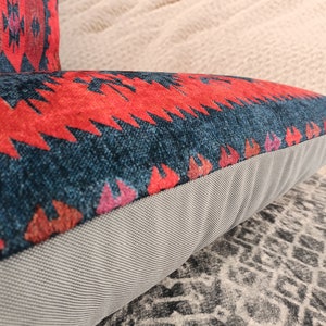 retro pillow cover, decorative pillow, accent pillow, kilim pattern pillow, aztec pillow, lumbar pillow, handmade pillow, boho pillow, PT253 image 10