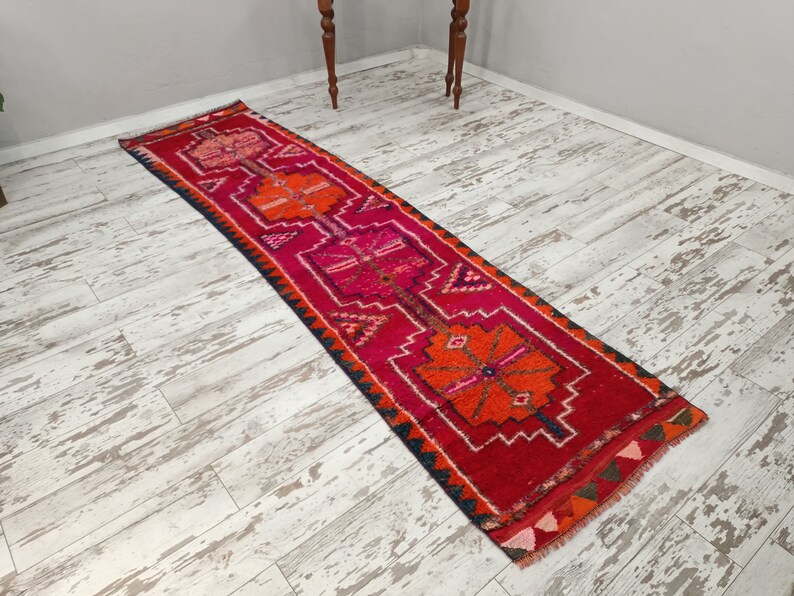 Purple Runner Rug, Textured Rug, Entryway Rug, Soft Pile Rug, Antique ...