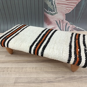 Bathroom stool, Striped kilim stool,Kilim bench, Bed caddy, Footrest stool, Kilim stool, Small stool, Multipurpose stool, Short stool,BSV 60