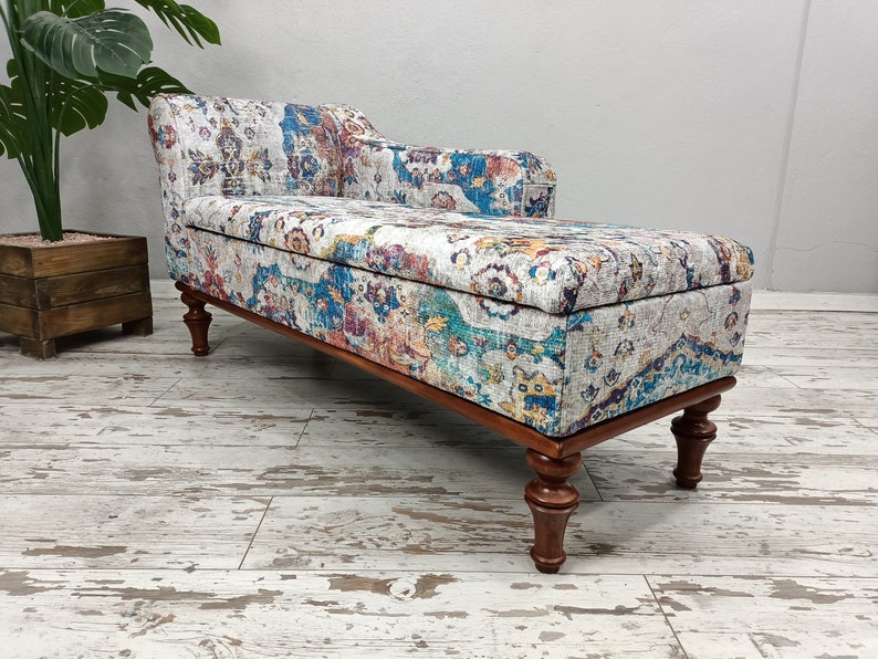 Wohnzimmer Chaise, Boho Sofa, Einzelsofa, Chaise Lounge Sofa, Retro Sofa Couch, Handgefertigte Möbel, Aufbewahrungsmöbel, SOFA 70 Classic Leg