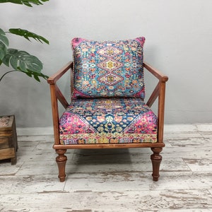 cocktail chair, bohemian armchair, accent chair, reading chair, lounging chair, handmade furniture, retro chair, rocking chair, SOFA 40 image 3