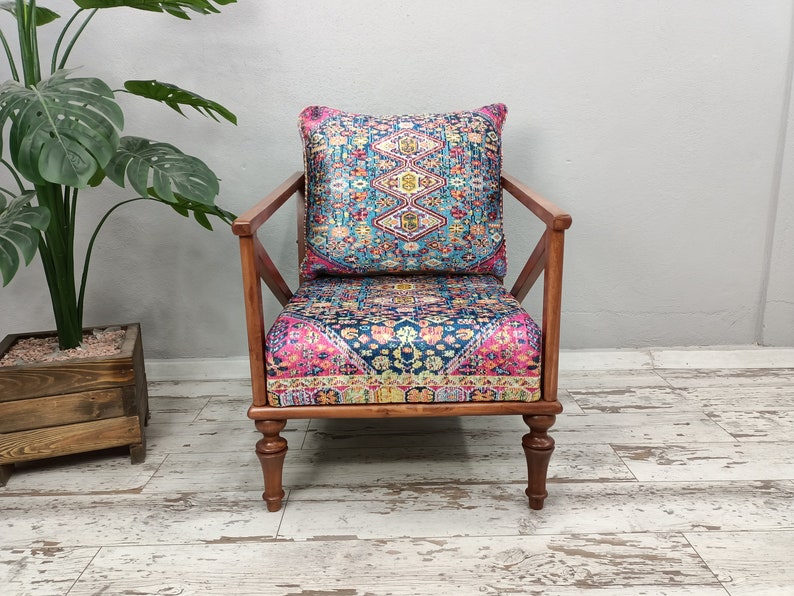 cocktail chair, bohemian armchair, accent chair, reading chair, lounging chair, handmade furniture, retro chair, rocking chair, SOFA 40 image 3