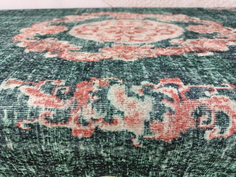 Floral Rug Bench, Upholstered Bench, Boho Piano Bench, Dressing Table Seat, Dining Chair, Kitchen Furniture, Wooden Shoe Bench, BENCH 885 image 6