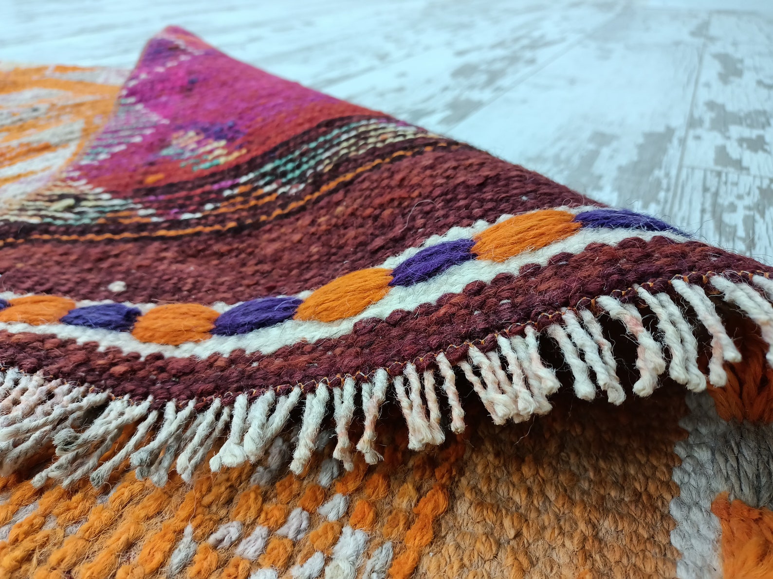 Herki Runner Rug, Hallway Rug, Orange Rug, Entryway Rug, Comfy Rug ...