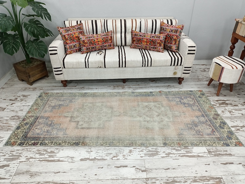 Worn Rug, Orange Rug, Handmade Rug, Vintage Rug, Turkish Rug, Area Rug ...