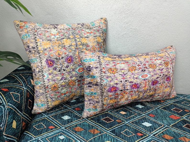 oriental pillow, euro sham cover, rug pillow cover, sofa pillow, lumbar pillow cover, boho pillow, decorative pillow, floor cushion, PT 1020 image 6