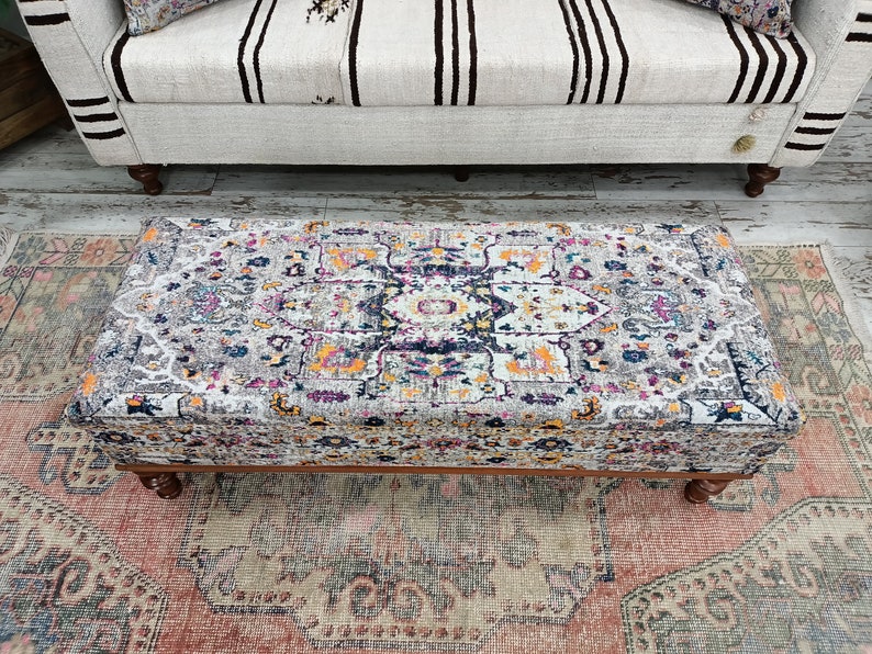 Hallway Bench, Bohemian Bench, Bedroom Storage Bench, Upholstered Ottoman, Trunk Coffee Table, Lounge Bench, Living Room Bench, ST- 100