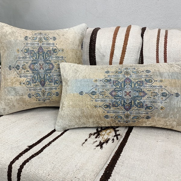oushak pillow, boho pillow cover, couch pillow, decorative pillows, throw decor pillow, accent chair pillow, rug design pillow, PT 41