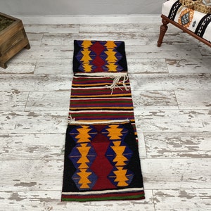 vintage kilim, turkish kilim bag, old saddle bag, horse saddle, newspaper bag, kilim wall rug, camel saddle bag, 1.6 x 4.9 feet VT- 2016