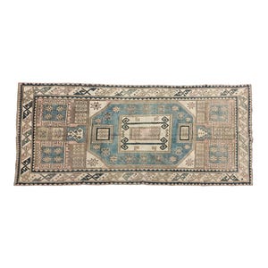 primitive rug, earth tone rug, handmade oushak rug, hall rug, sustainable rug, turkish vintage rug, ethnic rug, 5.2x8.8 ft, VT 5764