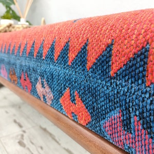 Upholstered Bench, Handmade Furniture, Footstool Bench, Kilim Rug Bench, Ottoman Bench, Aztec Bench, Farmhouse Decor,Footstool , BENCH 253