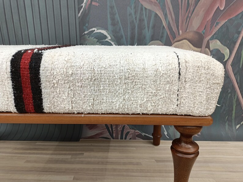 Ottoman Bench, Bedroom Furniture, Hallway Bench, Kilim Rug Bench, Accent Bench, Entryway Bench, Dining Bench, 18x18x36'', BENCH 1038