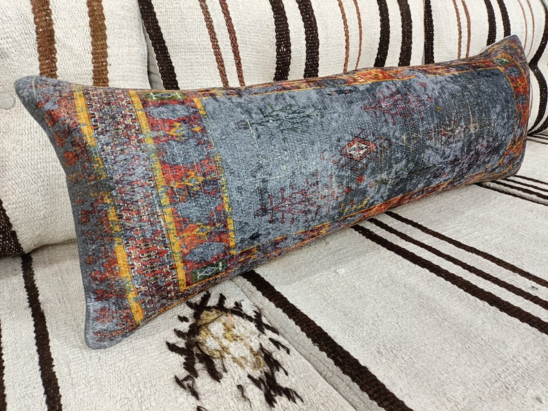 Turecka poduszka dywanowa, poduszka ręcznie robiona, poszewka na poduszkę Kilim, poszewka na poduszkę, poduszka na sofę, poduszka 12x24, poduszka na kanapę, poszewka na poduszkę, PT 107 zdjęcie 7