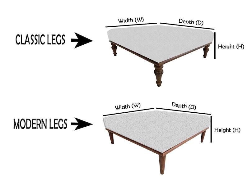 Ottoman coffee table, Handmade bench, Mid table bench, Dining table, Living room table, Upholstered bench, Bohemian bench, Footstool bench image 7